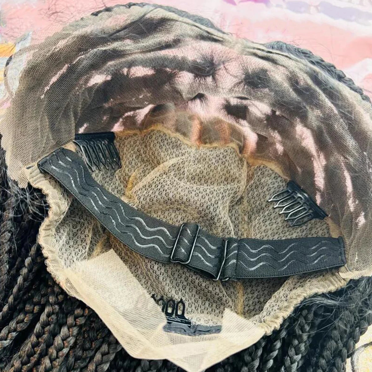 Bohemian knotless braids Full lace wig Natural black or 28"-30" Curly for black women - Luxegan