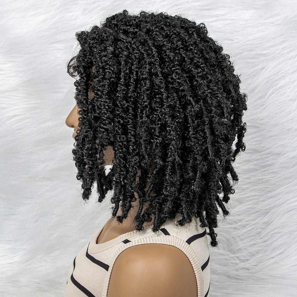 14 Inch Box Braids Wig | 9x6 Lace Frontal | Curly Ends
