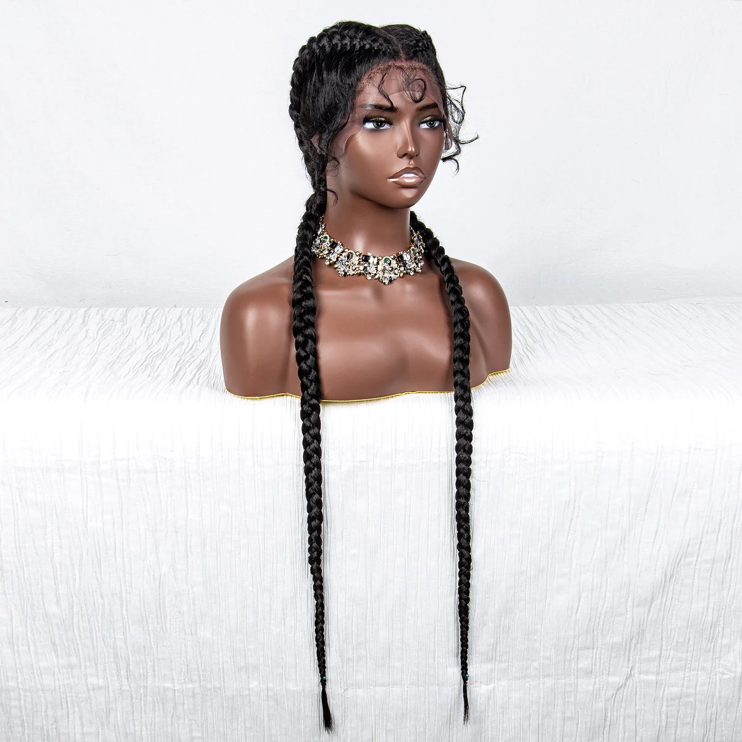 36" Twist Braided Wig | Lace Front | Natural Color | Clearance Sale Luxegan