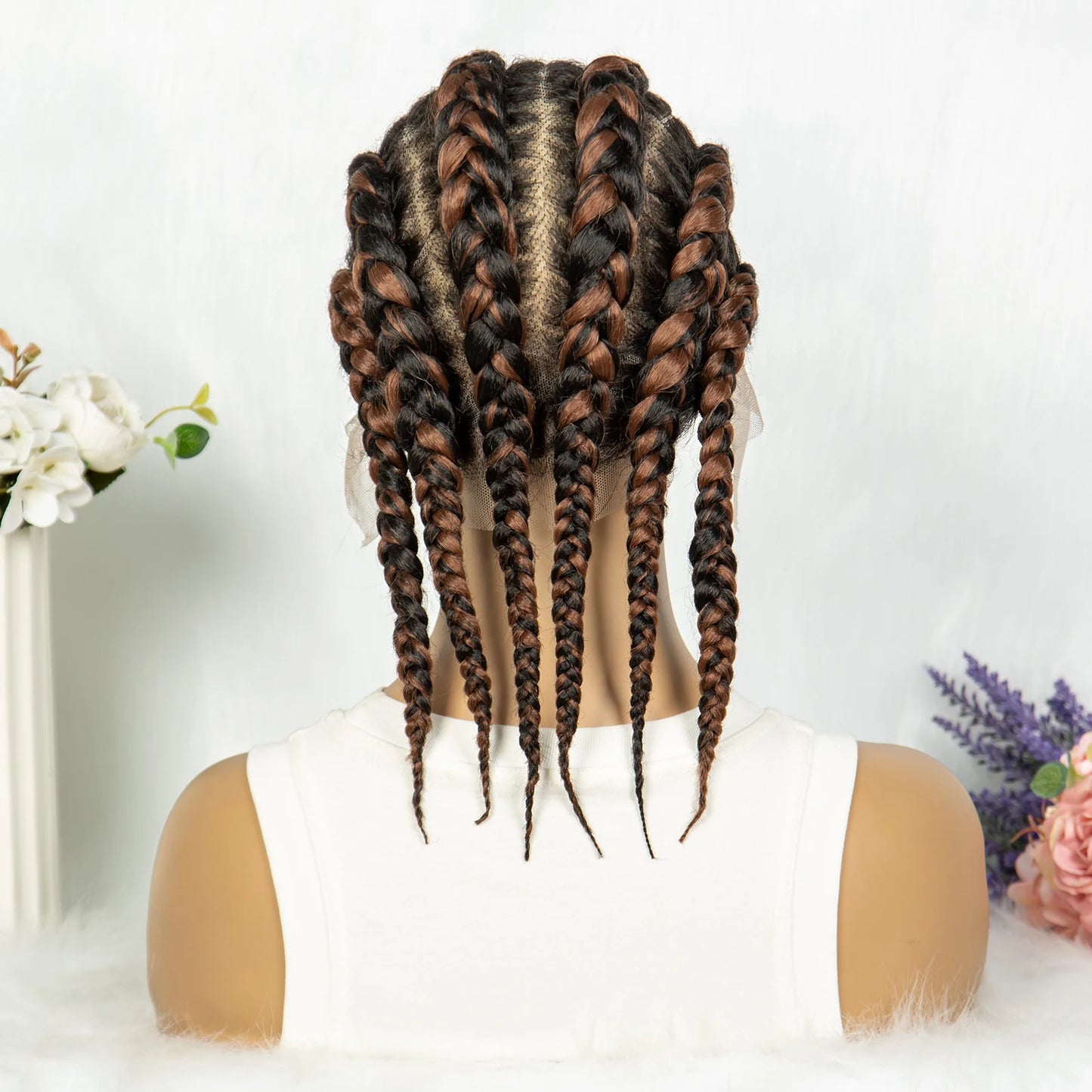 KIMA Full Lace Cornrow Box Braids Wig | Versatile Braiding Styles Luxegan