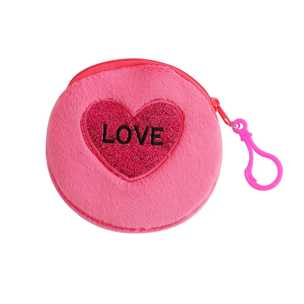 Mini Polyester Round Love Coin Purse | Valentine's Day Gift Keyring Wallet Luxegan