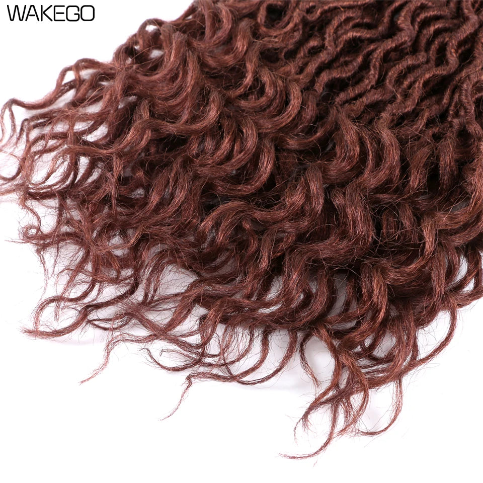 Goddess Faux Locs Crochet Hair | 18" Soft Curly Braids | Ombre Dreadlocks Extensions | 24 Strands/Pack Luxegan