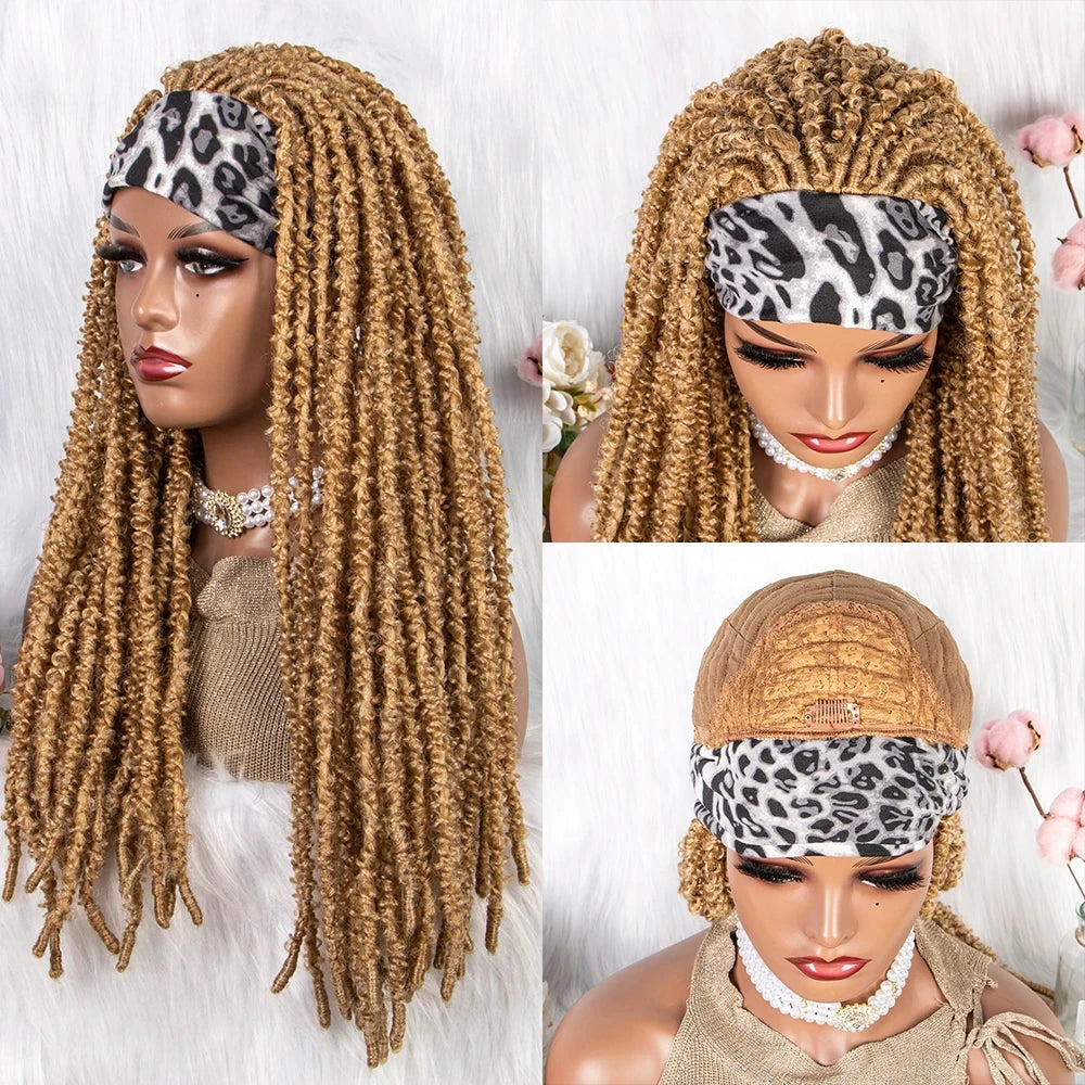 22" Curly Box Braids Wig | Crochet Hair | Heat Resistant | Daily Wear Luxegan