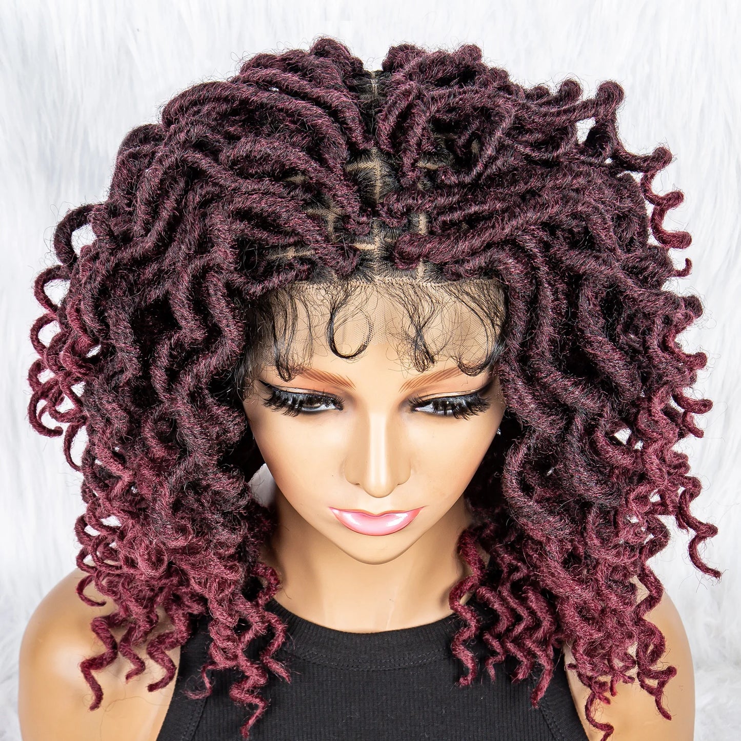 16" Synthetic Dreadlocks Braided Wig | Full Lace Crochet Style Luxegan