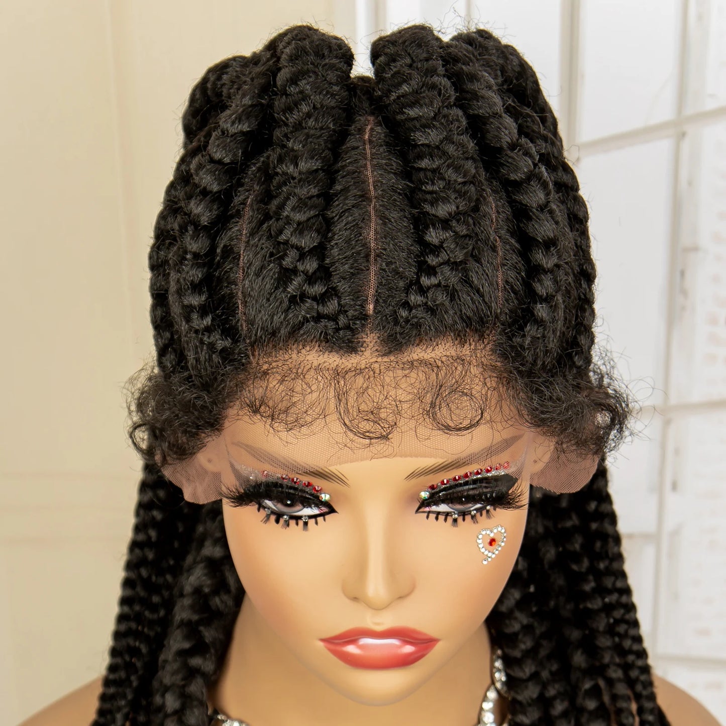 24" Ponytail Braided Wig | Knotless Twists | Lace Frontal | Baby Hair | Kanekalon Synthetic Hair | Black Women