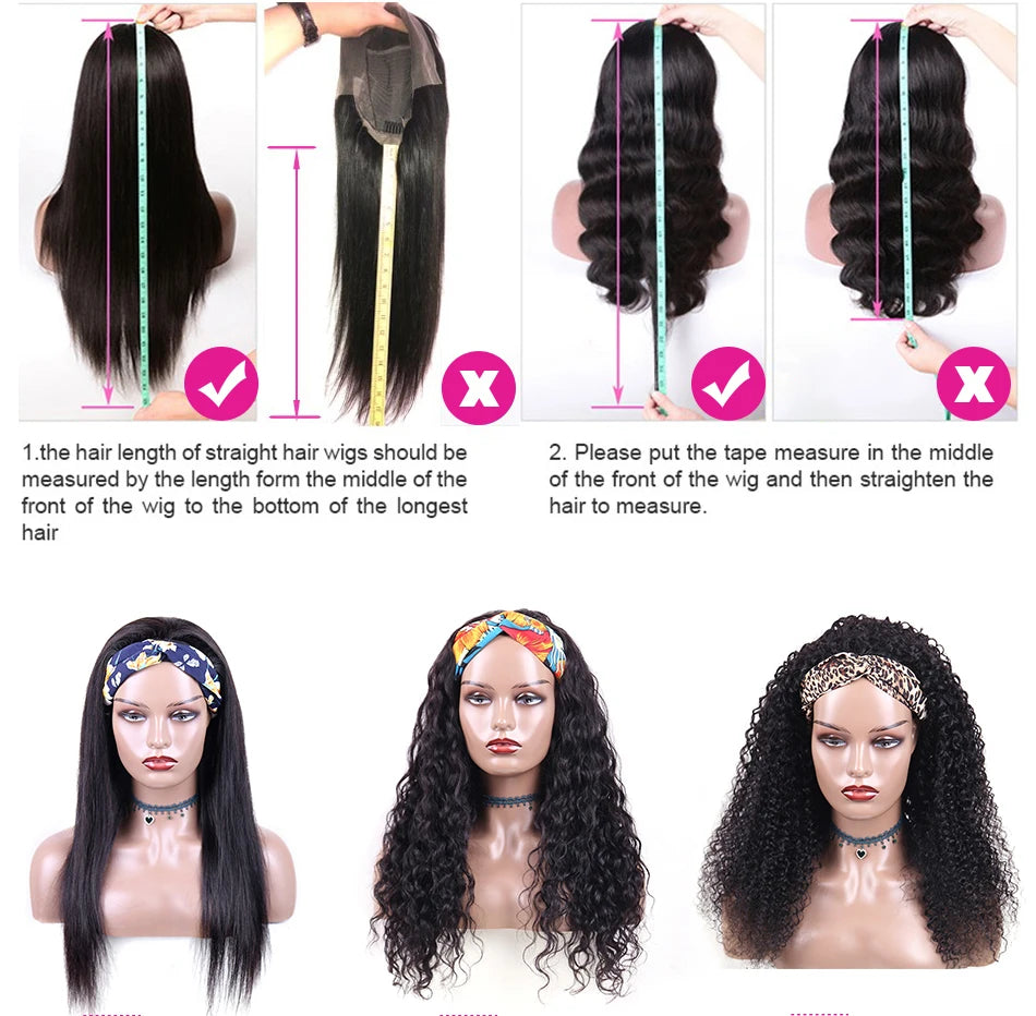 Kinky Straight Human Hair Lace Front Wigs 13x4 Pre Plucked Transparent Remy Hair 12"-30" Brazilian