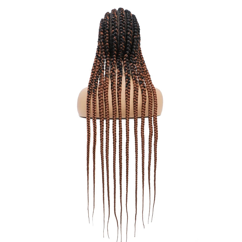 36" Blonde Goddess Braids Wig | Jumbo Plaits | Full Lace Front | Knotless | Handmade Luxegan