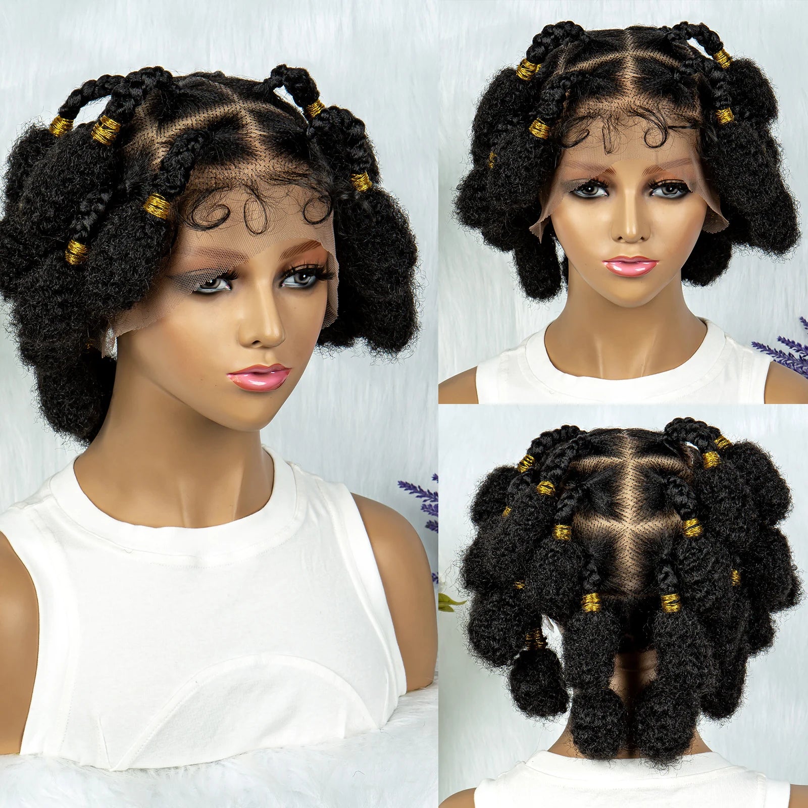 Bantu Knotless Box Braids Wig | Full Lace African Braiding Hair Luxegan
