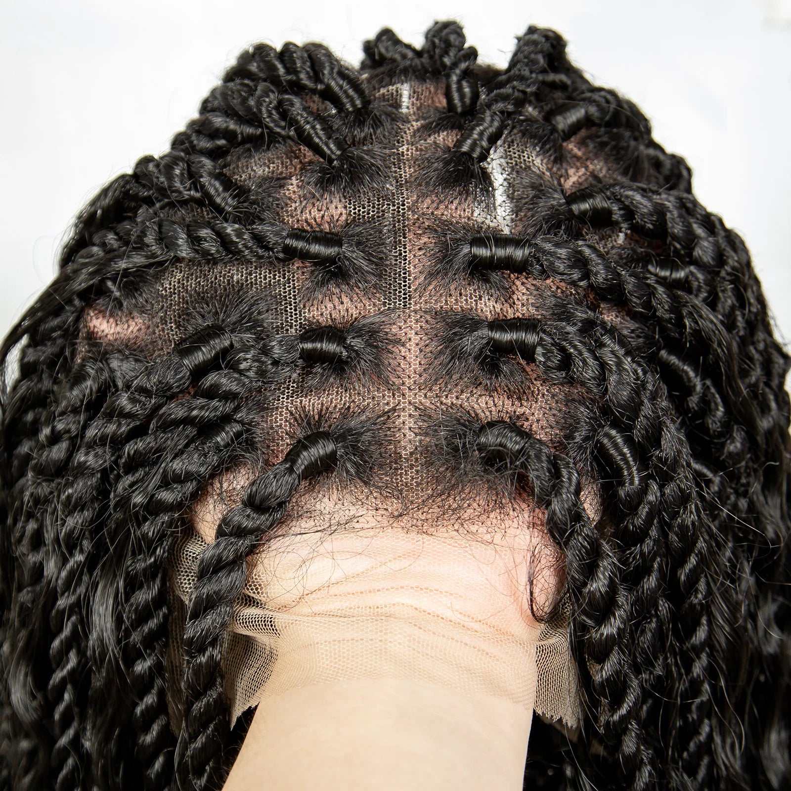 36" Long Island Twist Braided Wig - Knotless Synthetic Full Lace with Baby Hair Luxegan