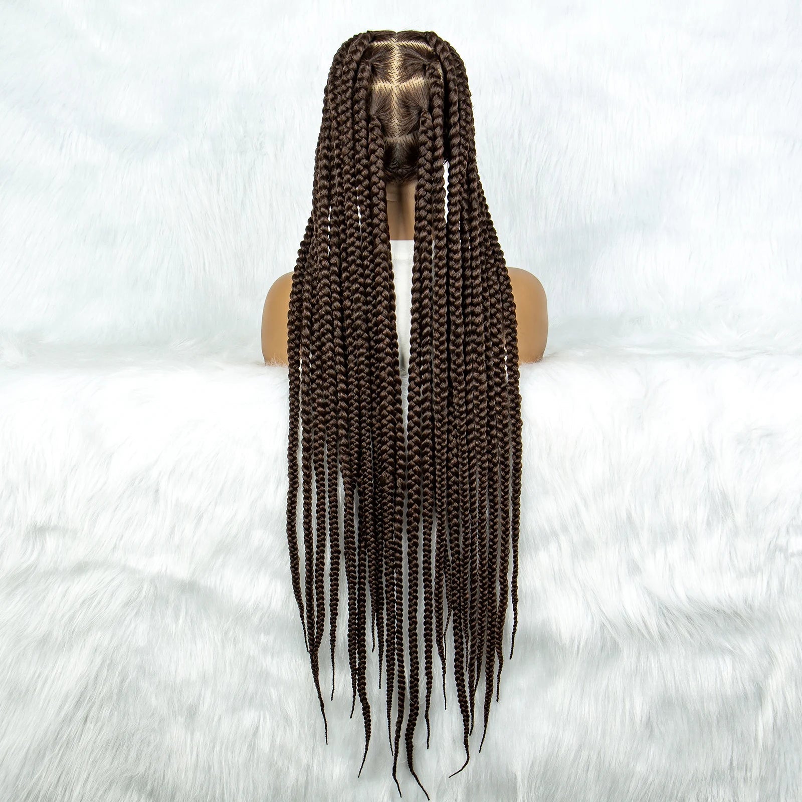 KIMA 36" Colorful Knotless Box Braids Wig | Lace Front & Baby Hair Luxegan