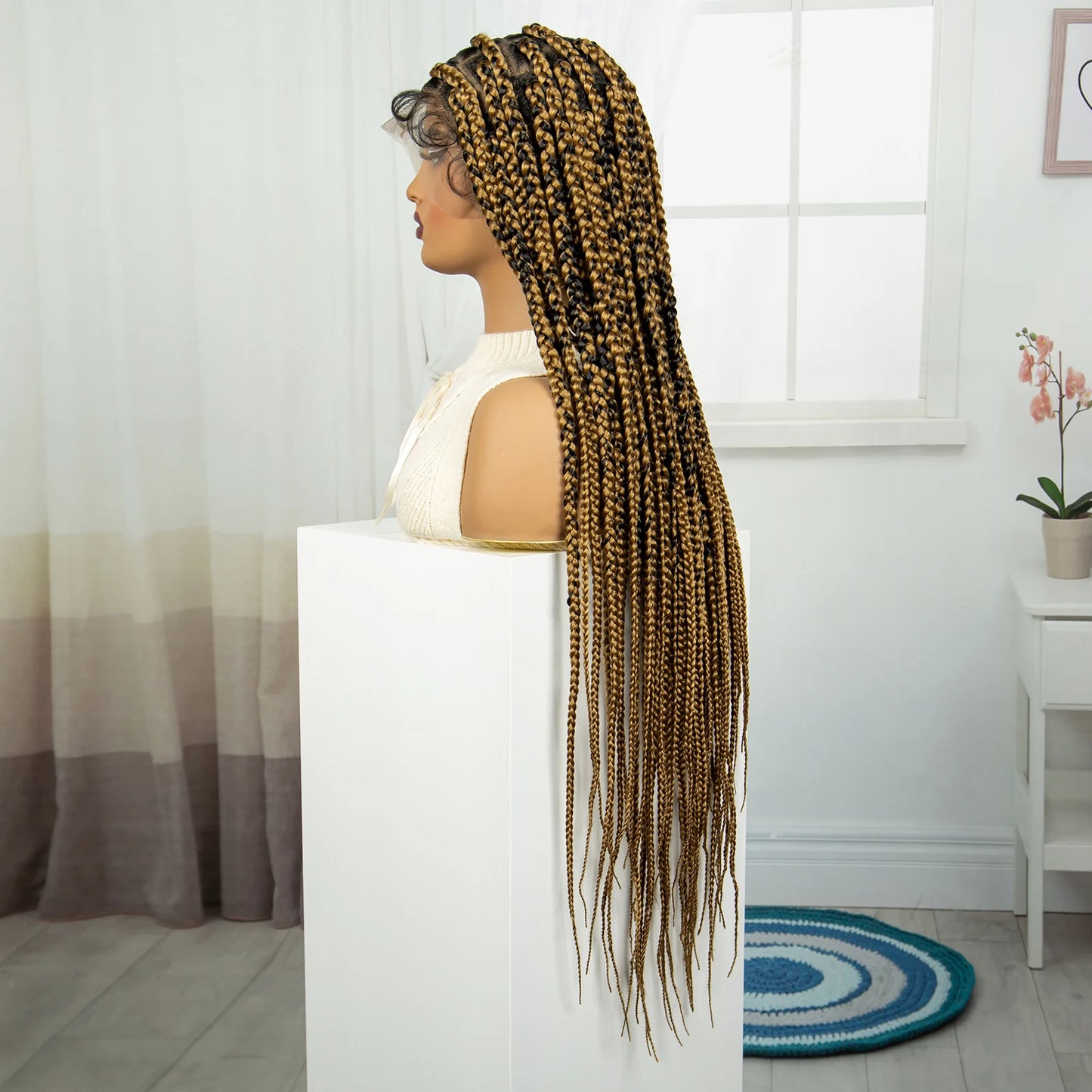 36" Knotless Box Braids Wig | Full Lace | Baby Hair | Natural Look Luxegan