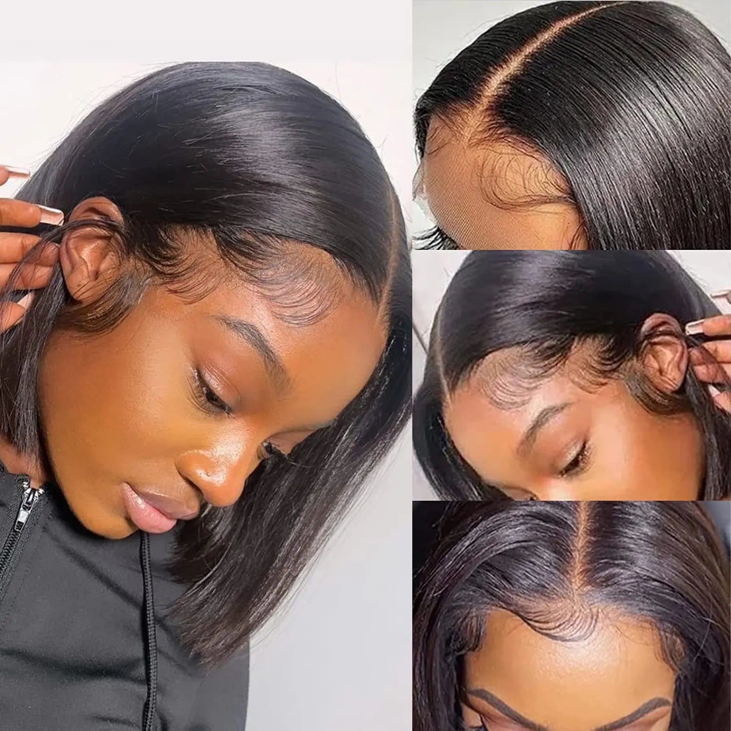 Short Straight Bob Lace Front Wig | 13x4 Brazilian Human Hair for Black Women (Pre-Plucked with Baby Hair) Luxegan