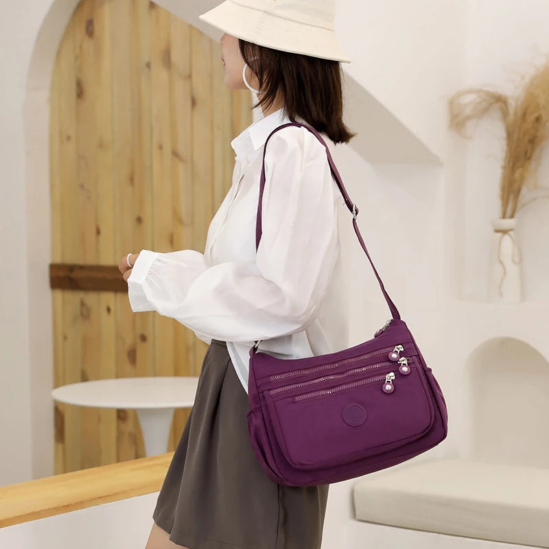 Women's Messenger Large Capacity Shoulder Bag | Polyester Fashion Cosmetic Bag & Simple Versatile Handbag (Crossbody Bag) Luxegan