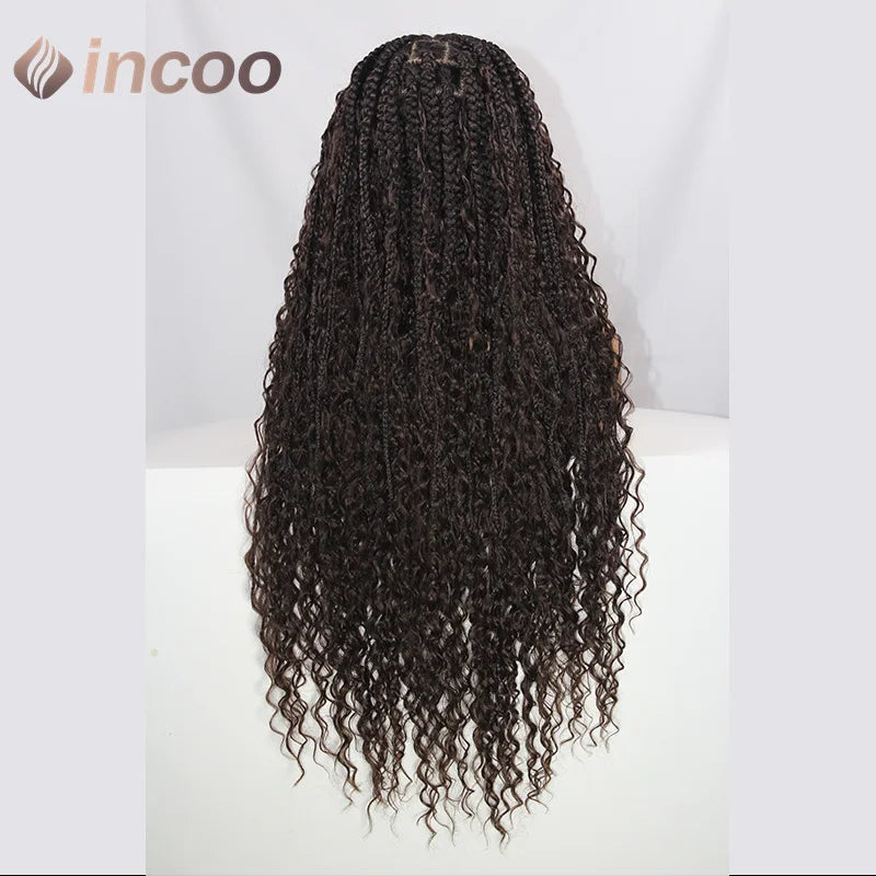 613 Blonde & Burgundy Butterfly Braids Wig | 36" Full Lace | Goddess Locs & Box Braids Luxegan