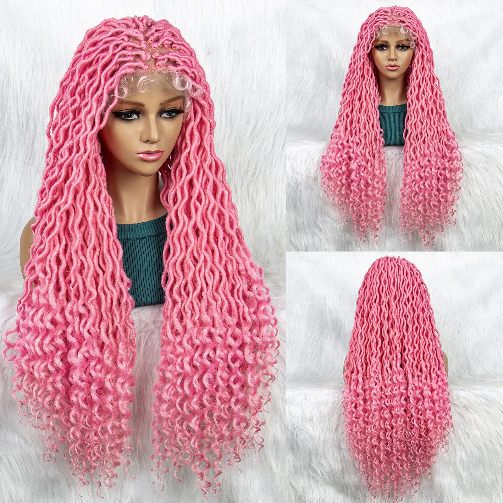 Braided Wig with Lambswool Curls | Transparent Full Lace Front Luxegan