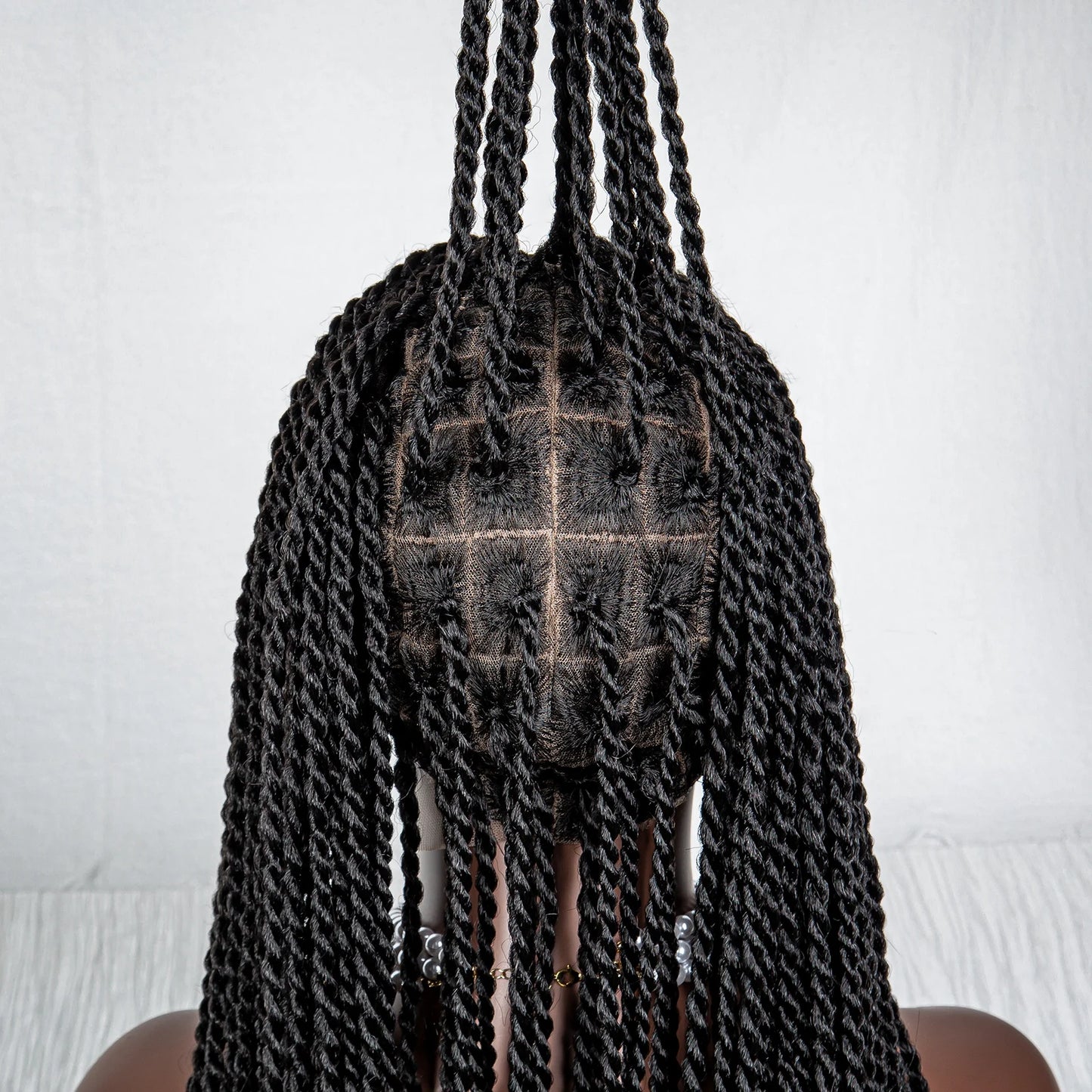 40" Long Straight Braided Wig | Full Lace | Baby Hair | Colored Braids Luxegan