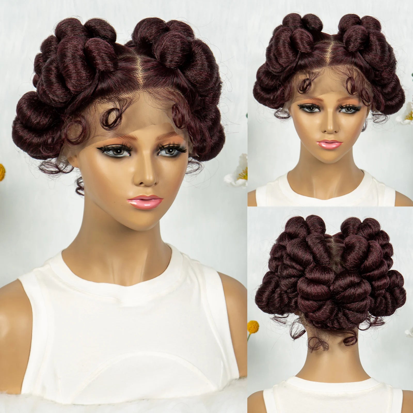 Knotless Box Braids Bantu Wig | Full Lace African Braiding  Luxegan