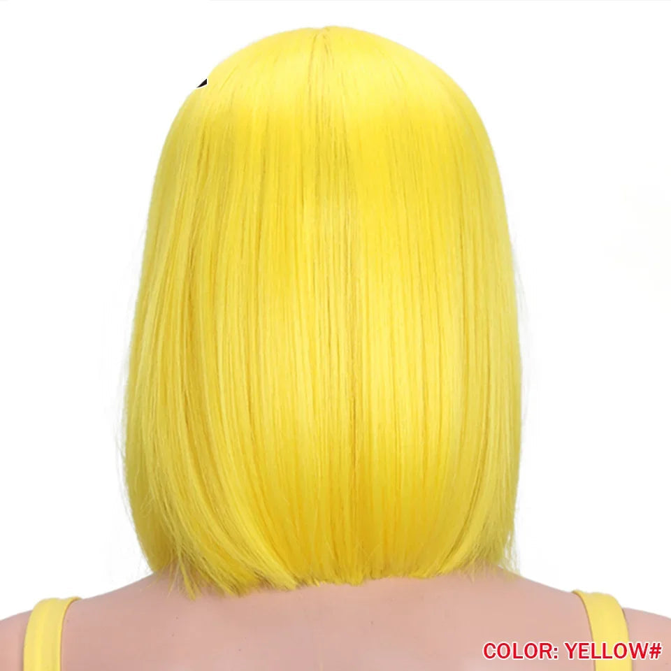 10 Inch Ombre Brown Straight Short Bob Wig | Synthetic Lace Front Wigs for Women (Heat Resistant Fiber, Cosplay & Daily Use) Luxegan