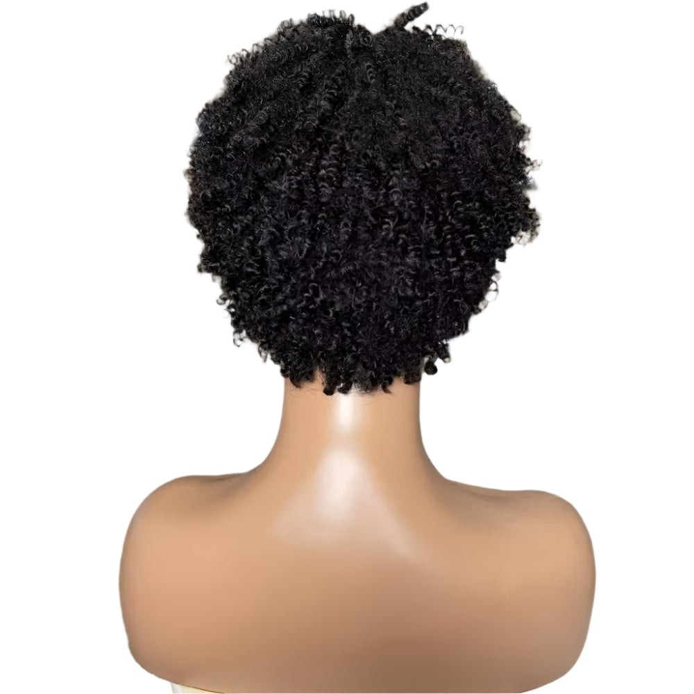 100% Human Hair | Afro Kinky Curly | Full Machine | Short Wigs | Brazilian Virgin Hair Wig
