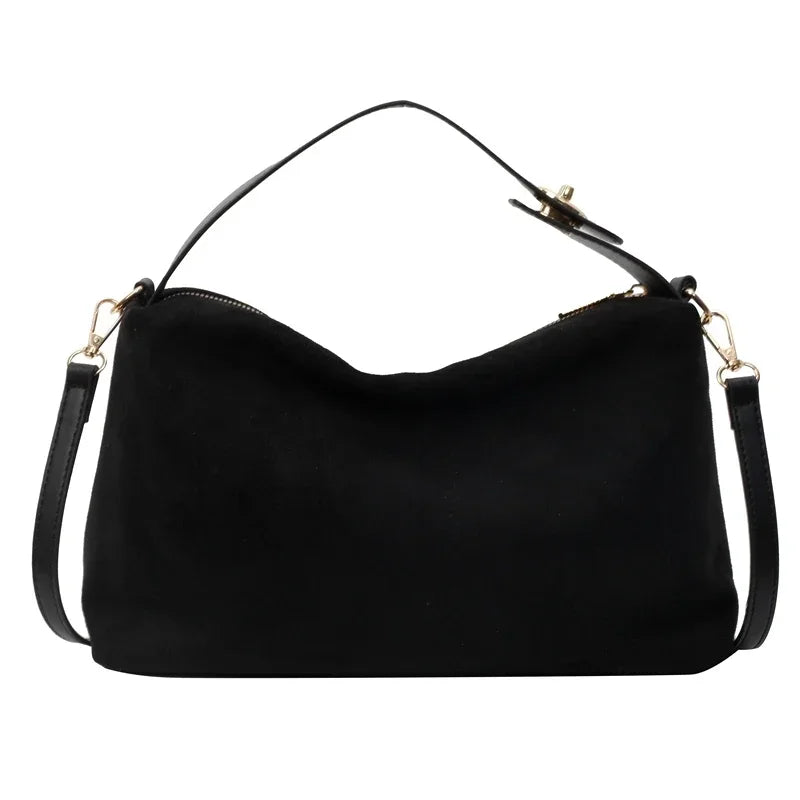 Women’s High-Capacity PU Shoulder Bag | Solid Sewing Thread Quilted Fashion Tote | Simple Luxury Handbag with Sequined Accents and Secure Zipper Luxegan