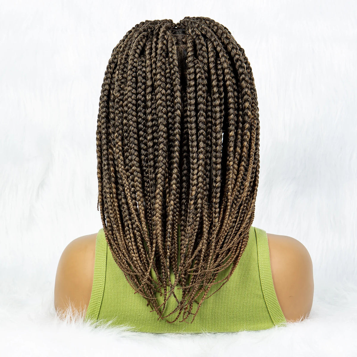 Pelucas trenzadas Bob para mujeres negras Peluca de encaje completo con trenzas estilo cornrow Peluca sintética de encaje frontal con trenzas de caja sin nudos con cabello de bebé