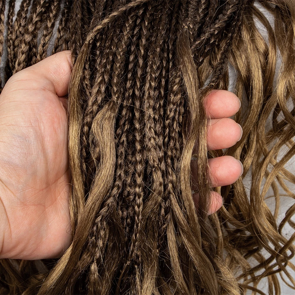 Gradient Water Wave Knotless Box Braids Wig | 9x6 Lace Front | Baby Hair Luxegan