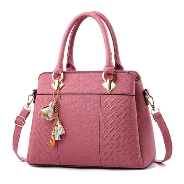 Gusure Luxury Handbag Women Crossbody Bag with Tassel Hanging | Large Capacity Female Shoulder Bags Embroidery Tote Sac A Main Luxegan