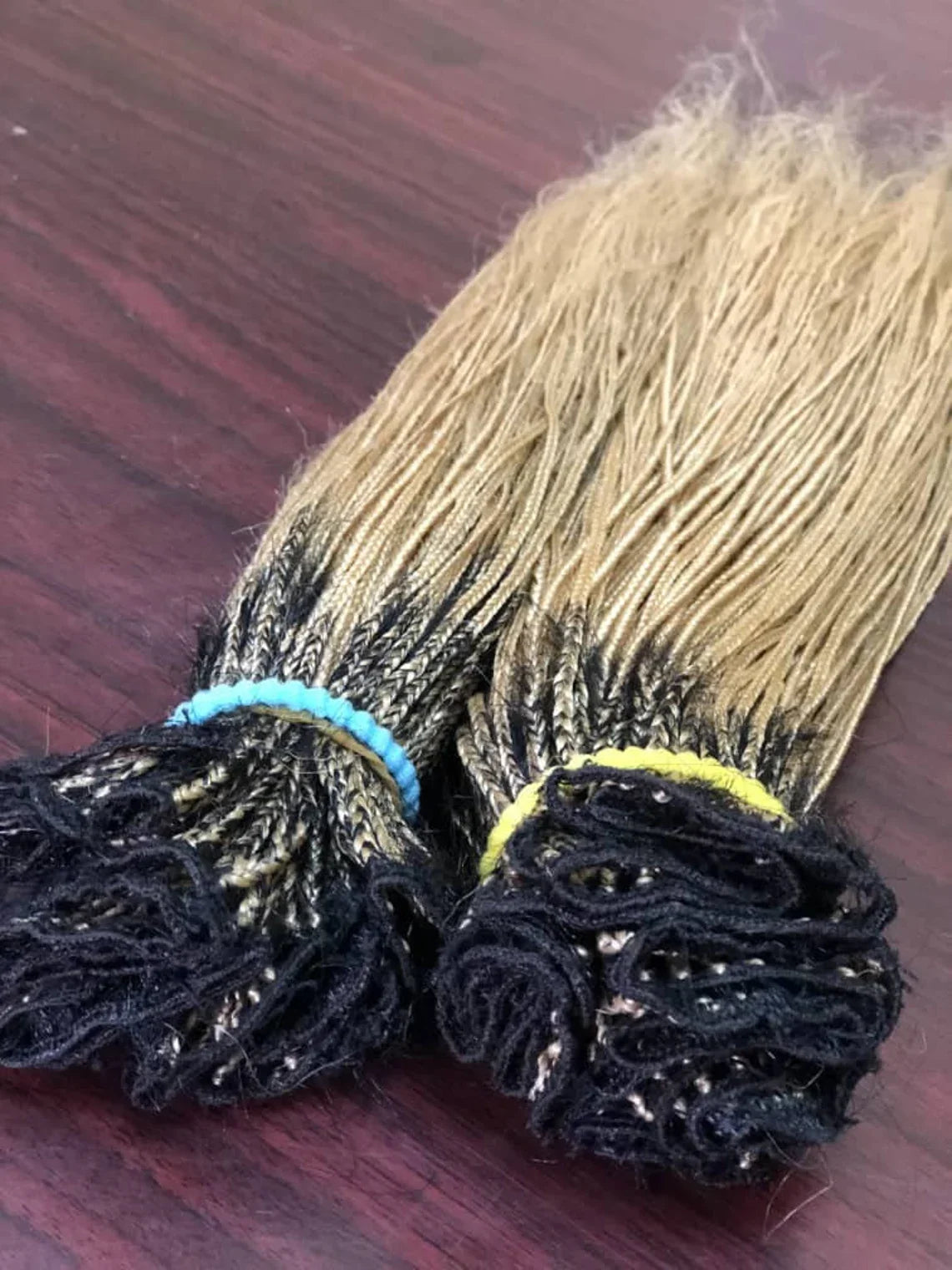 Micro Braids Sew-In Bundles - Black Ombre Braiding Hair for Lace Wigs - 60 Strands/Pack