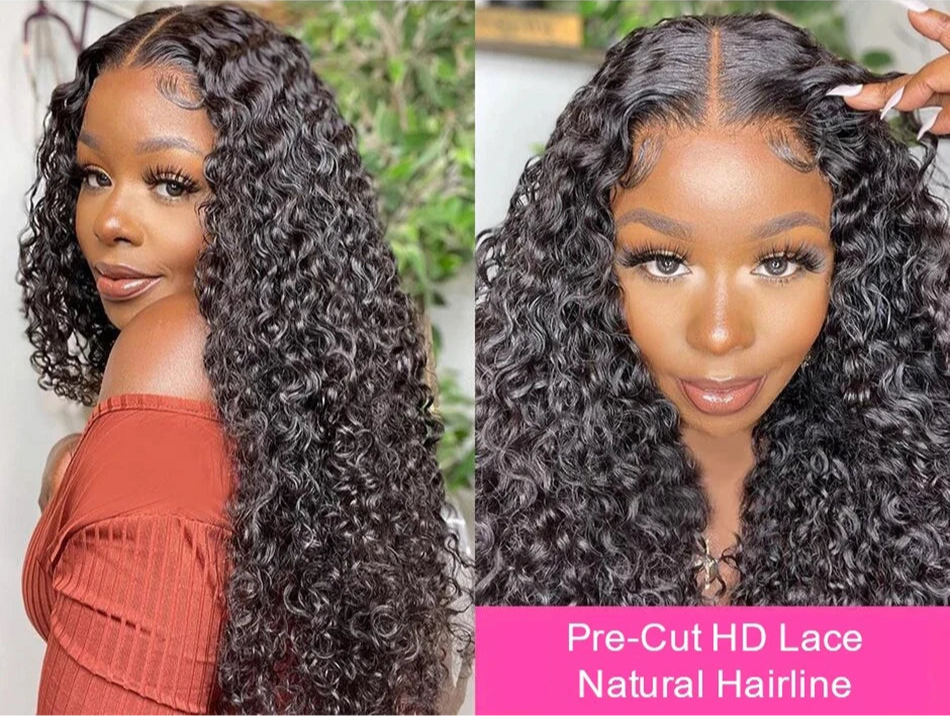 Glueless | Human Hair | Ready To Wear | Bleached Knots | Pre Cut | HD Transparent Lace | Jerry Curly | Peruvian Hair | Remy HairWigs Luxegan