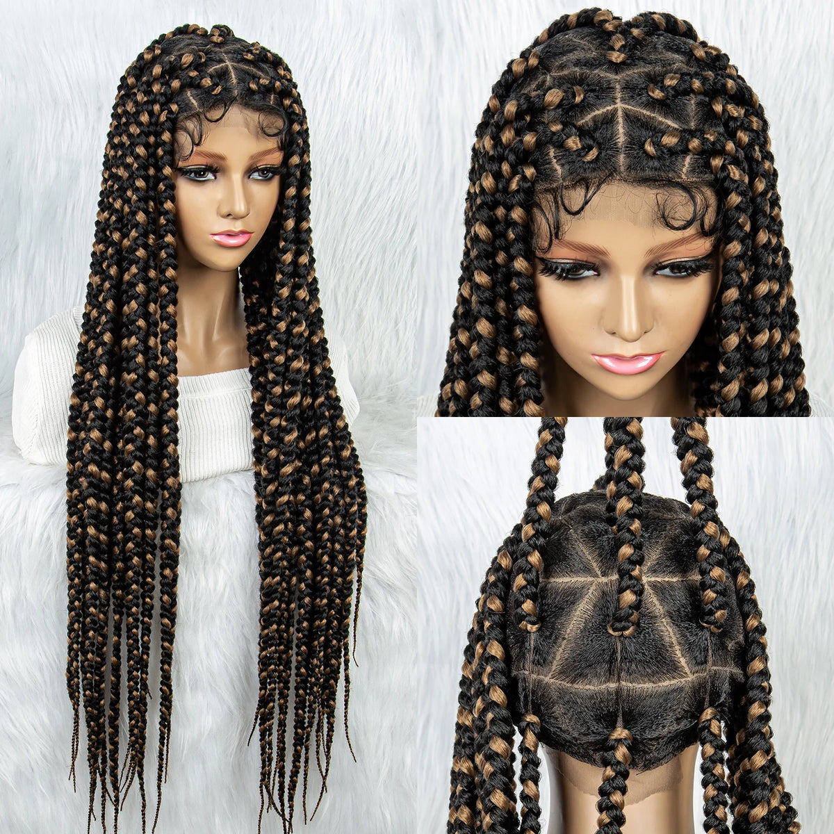 KIMA Colorful Braided Wig | Full Lace | Butterfly Locs & Dreadlocks Options Luxegan