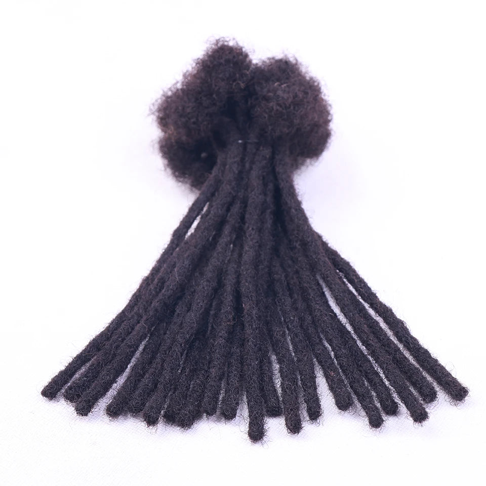 Brazilian Human Hair Dreadlocks Crochet Braids | Kinky Loc Extensions 0.6-0.8cm Luxegan