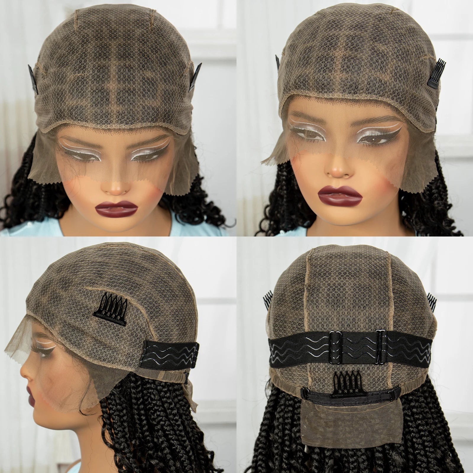 Boho Curly Ends Knotless Braids Wig | Transparent Full Lace | Baby Hair Luxegan