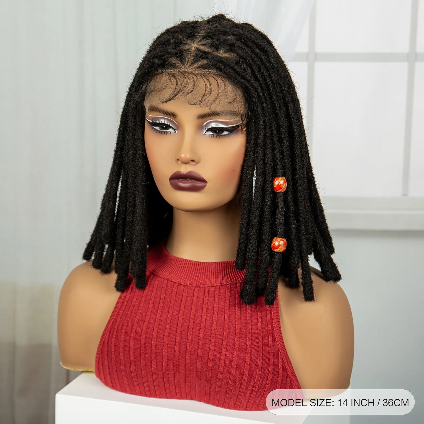 Red Faux Locs & Knotless Braids Wig | Full Lace | Baby Hair | Dreadlock Style Luxegan