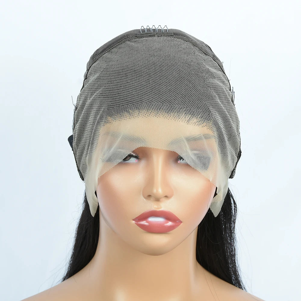 350% Density Double Drawn Straight Lace Front Wig | 13x4 Transparent Brazilian Human Hair Luxegan
