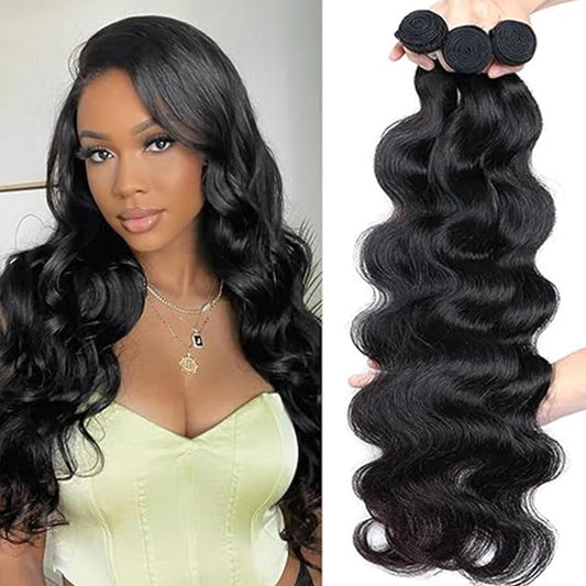 Brazilian Body Wave Human Hair Bundles | Remy Weave Extensions (8-36 Inch, 1/3/4 Pcs) Luxegan