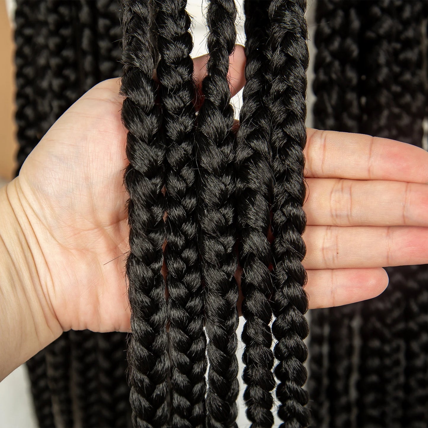 Synthetic Braided Wigs Dreadlocks Full Lace With Crochet Hand Braid Braiding Hair Knotless Box Cornrow Braid For Black Women