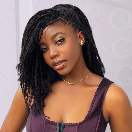 QVR Afro Kinky Bulk Human Hair for Braids & Locs | Virgin Remy Natural Color Extensions Luxegan