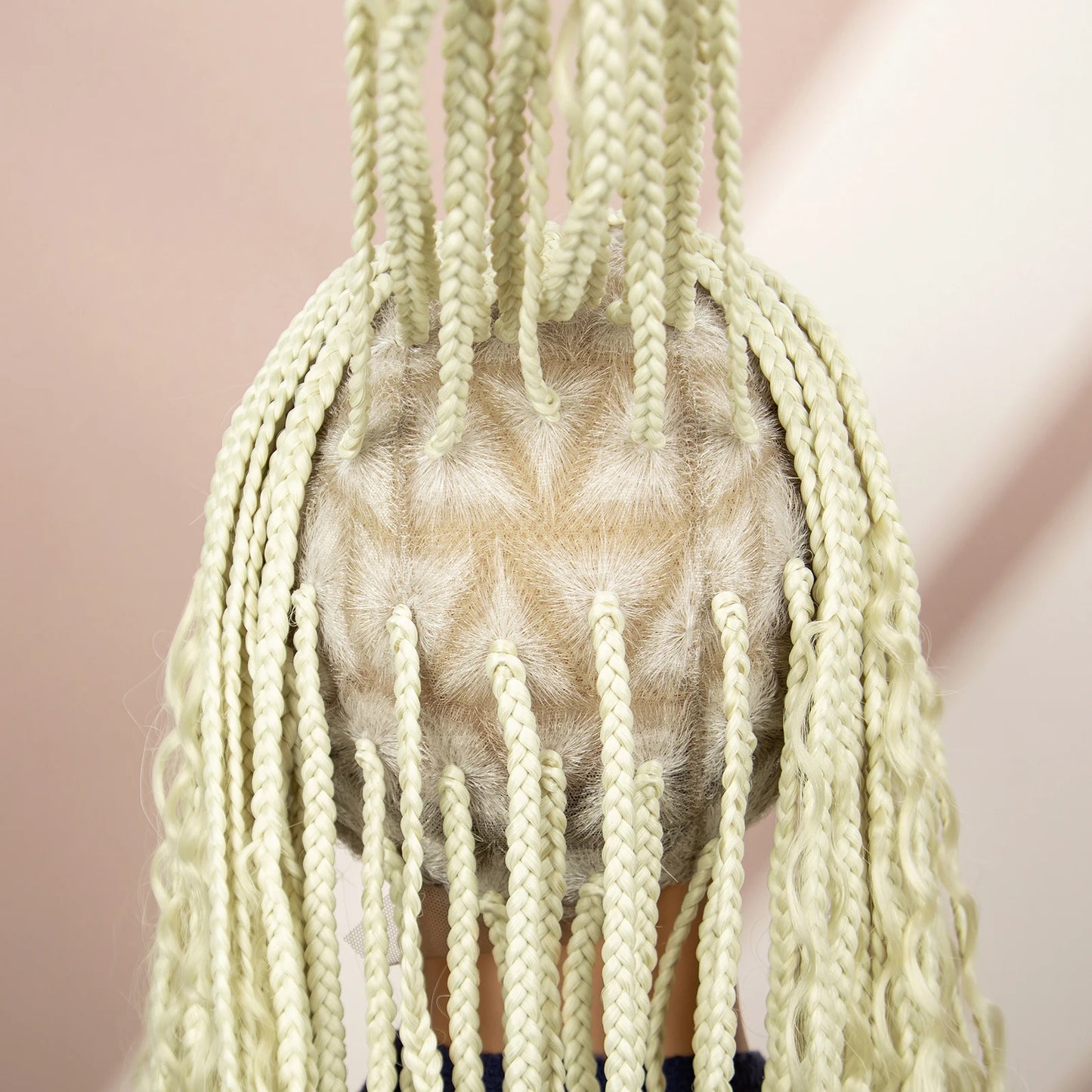 Boho Box Braided Wig with Curly Hair | Goddess Locs Accents | Full Lace Brown Braids Wig | Bohemian Box Braid Wig