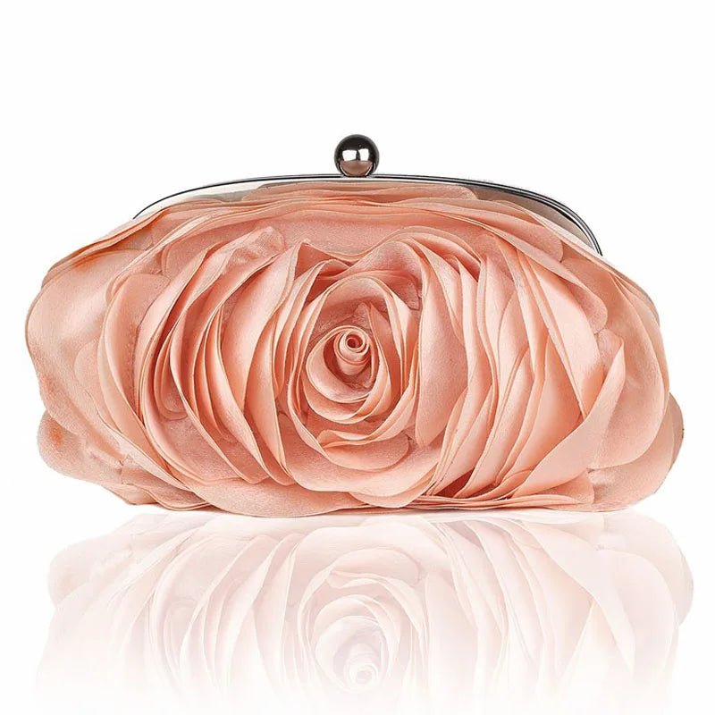 Floral Evening Clutch Bag | Flower Bride Purse & Wedding Handbag Luxegan