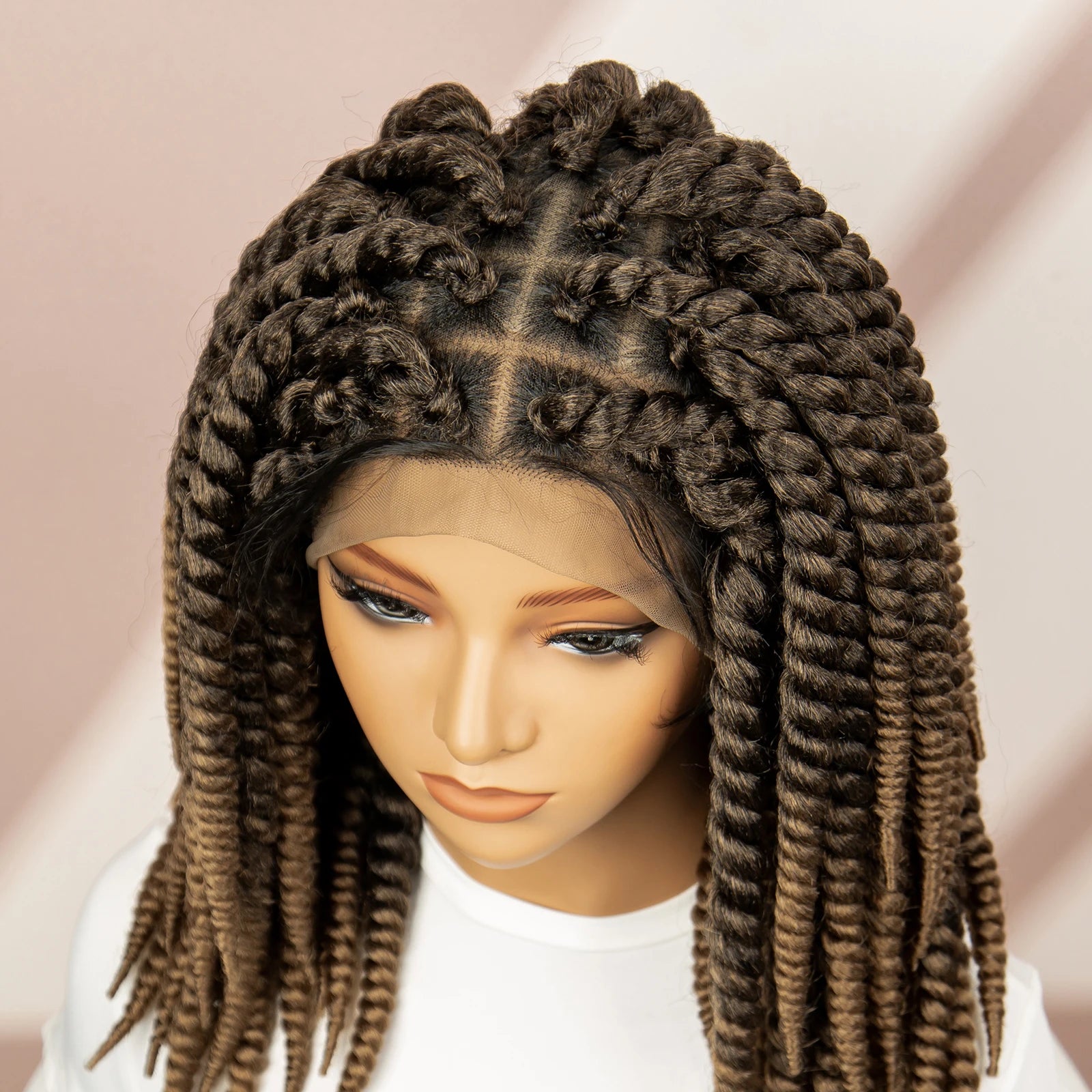 Twisted Braided Wig | Bob Twist Crochet Wig | Full Lace Braided Wig for Black Women | Kanekalon Hair