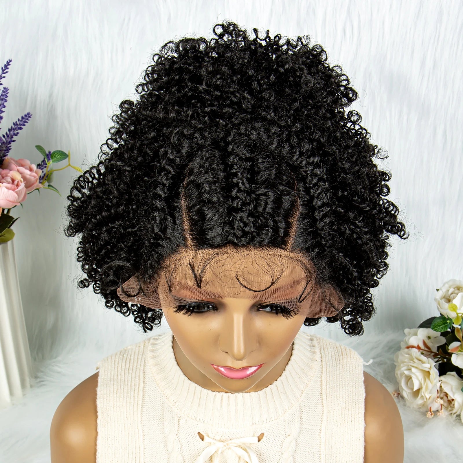 Braided Wigs Synthetic Lace Wig Braided Wigs With Baby Hair For Black Women Wig Jerry Curly Hair Wigs Curly Bob Wig Luxegan