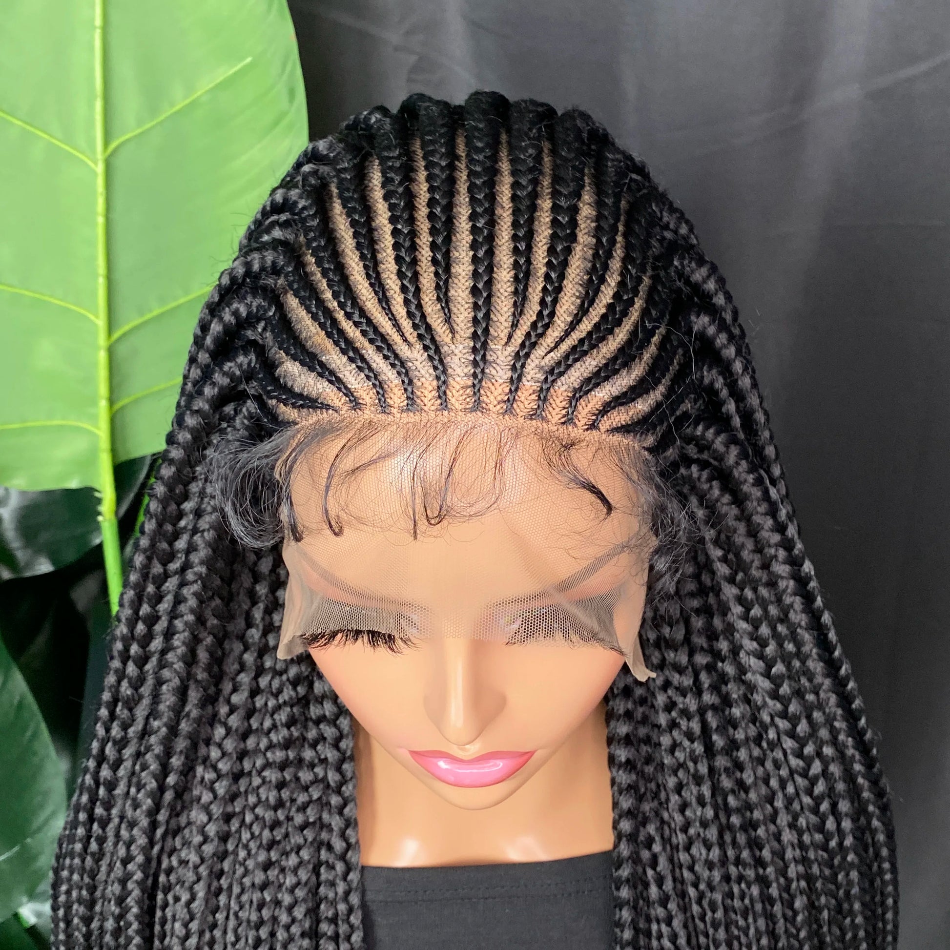 34" Knotless Box Braided Wig | Synthetic Lace Braided Wig | Long Braids | Baby Hair | Black Women