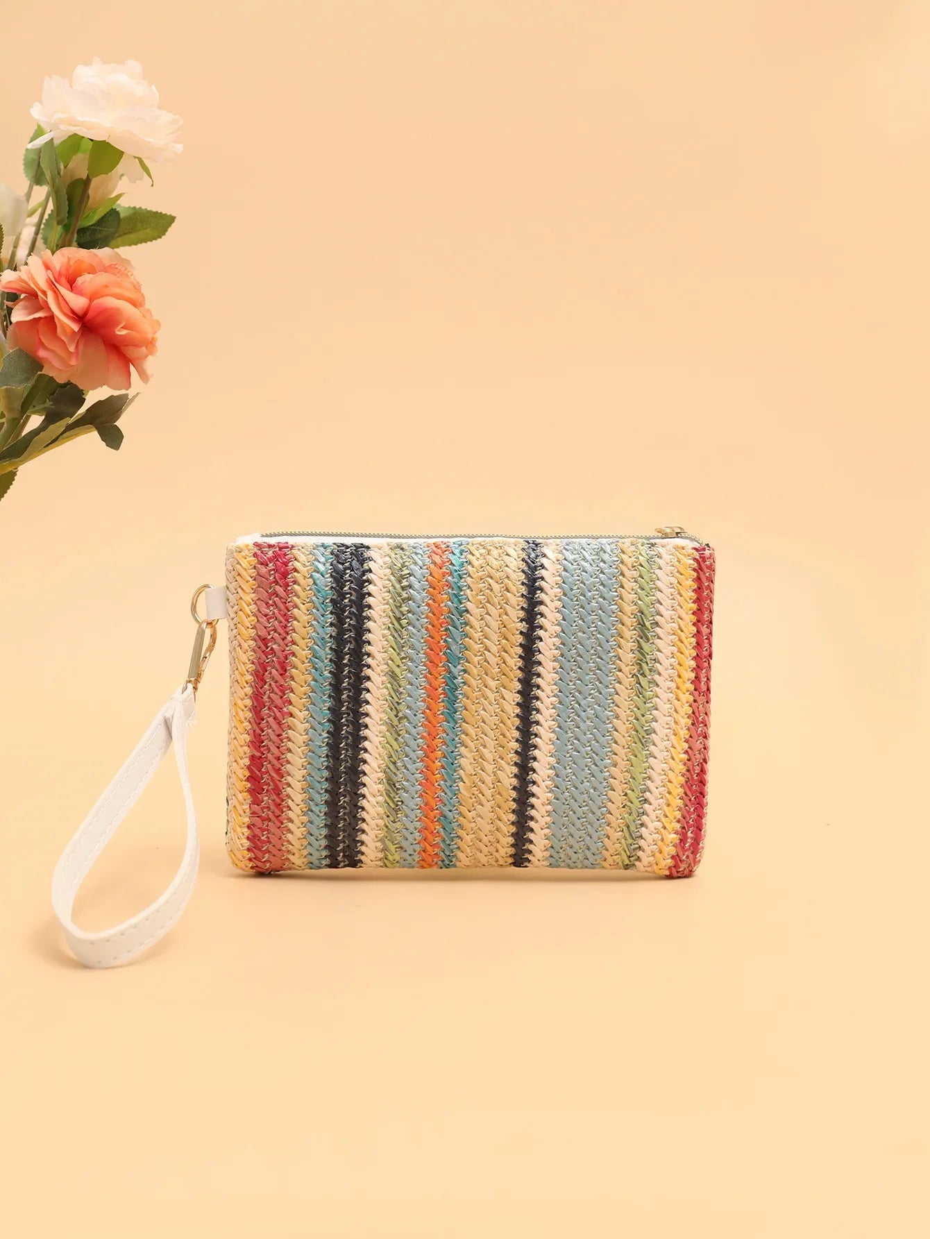 Rattan Knitting Women's Straw Bags | Fashion Colorful Summer Beach Clutch Bag & Woven Wristlet Bag Luxegan