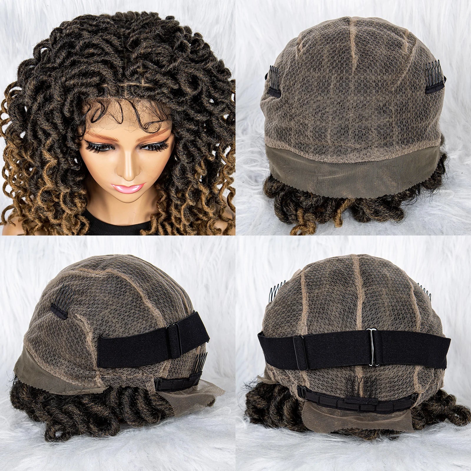 16" Synthetic Dreadlocks Braided Wig | Full Lace Crochet Style Luxegan