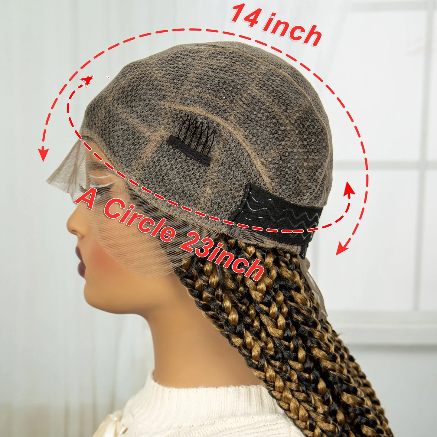 36" Knotless Box Braids Wig | Full Lace | Baby Hair | Natural Look Luxegan