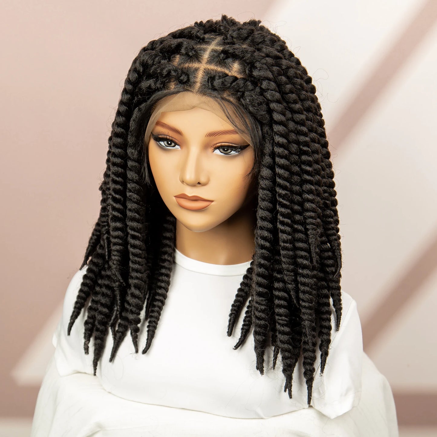 Twisted Braided Wig | Bob Twist Crochet Wig | Full Lace Braided Wig for Black Women | Kanekalon Hair