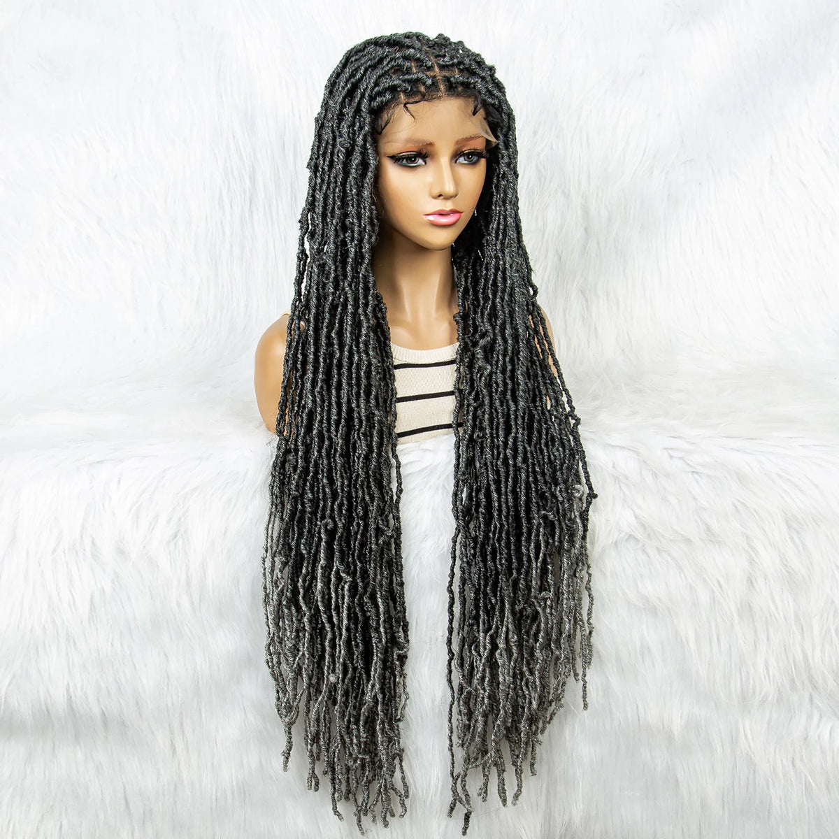 Pink & Blue Braided Wig | Full Lace Butterfly Locs & Dreadlocks