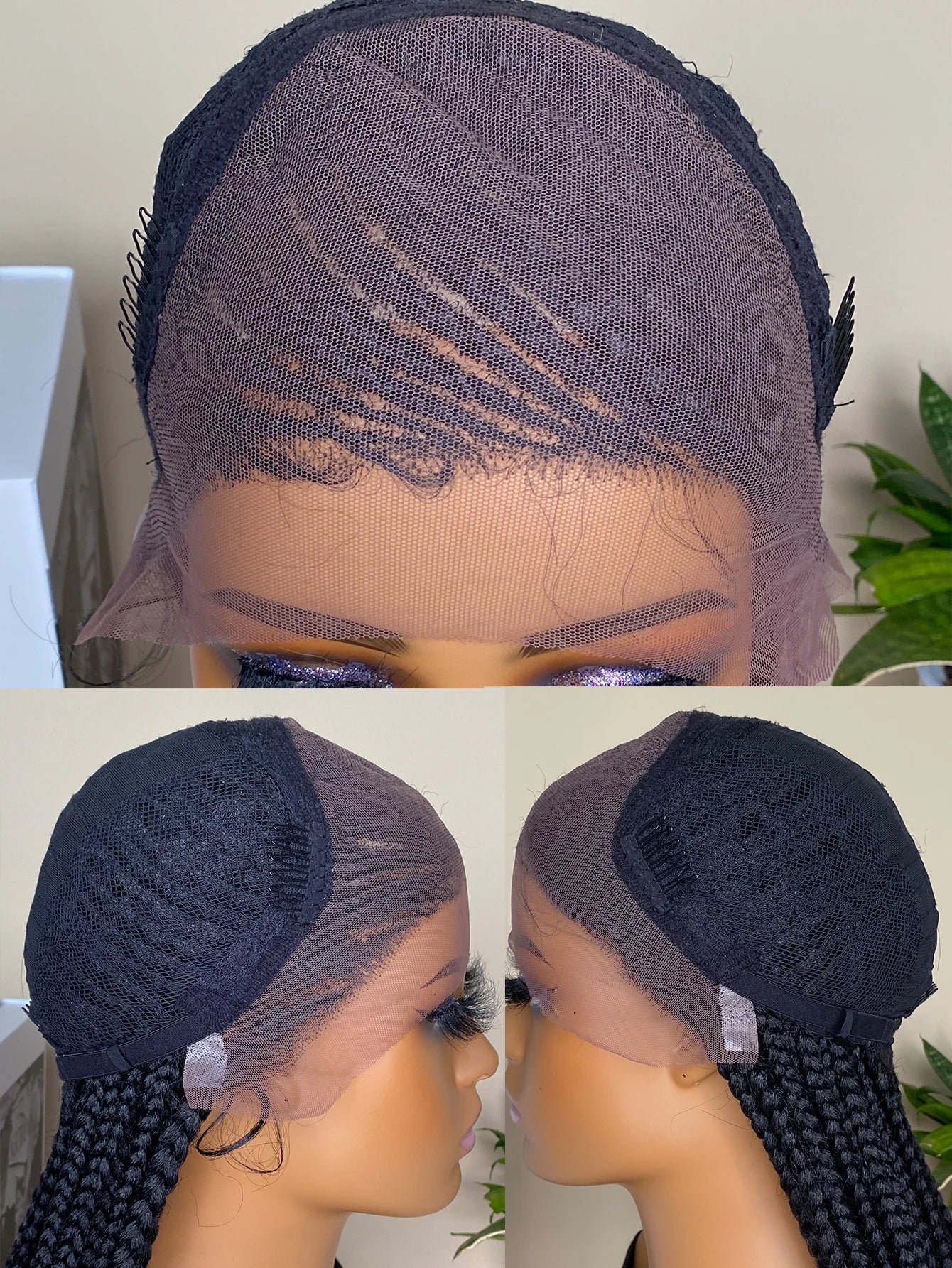 13x4 Lace Front Braided Wig | Synthetic Hair | Baby Hair | Black Women | Daily Use - Luxegan