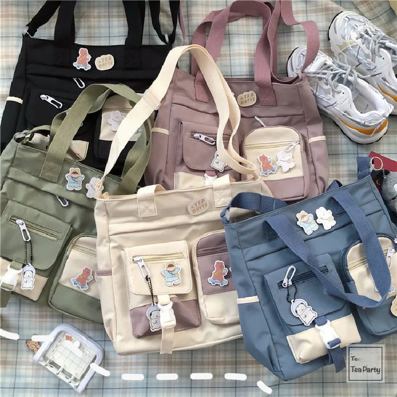 Waterproof Nylon Canvas Crossbody Tote | Casual Shoulder Messenger Bag Luxegan
