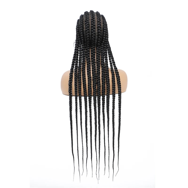36" Blonde Goddess Braids Wig | Jumbo Plaits | Full Lace Front | Knotless | Handmade Luxegan
